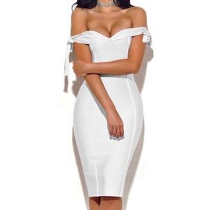 Off the shoulder bandage dress